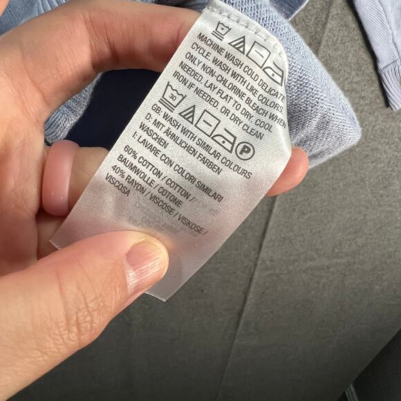 Isaac Mizrahi Live! Zip Front Collared Cardigan Satin Blue Size X-Large - Picture 8 of 8